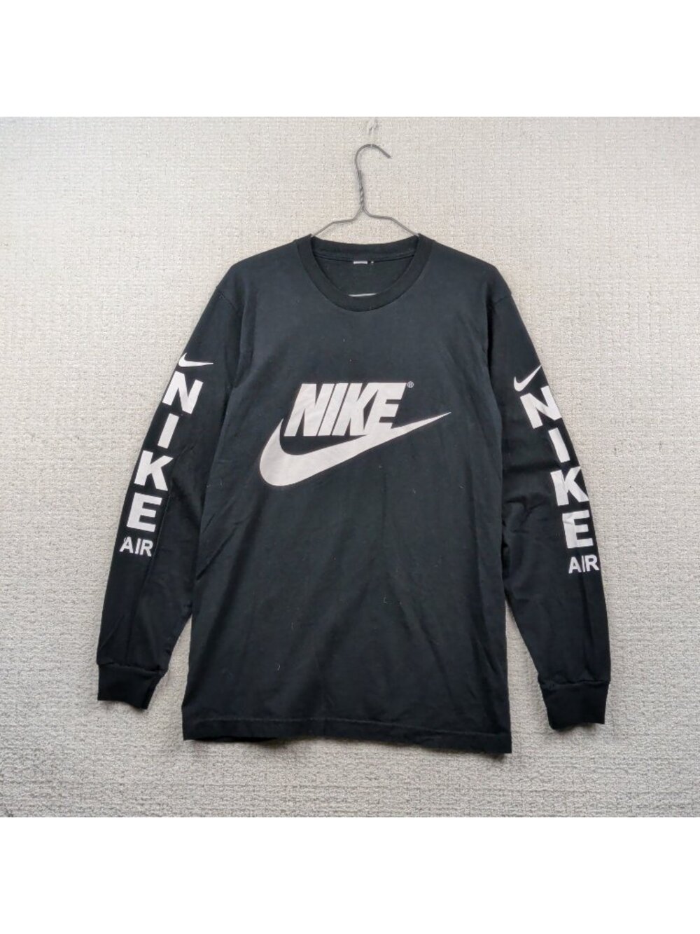 Nike Air Black Long Sleeve Graphic Tee T-Shirt Sleeve Print Grunge Tech Men Read